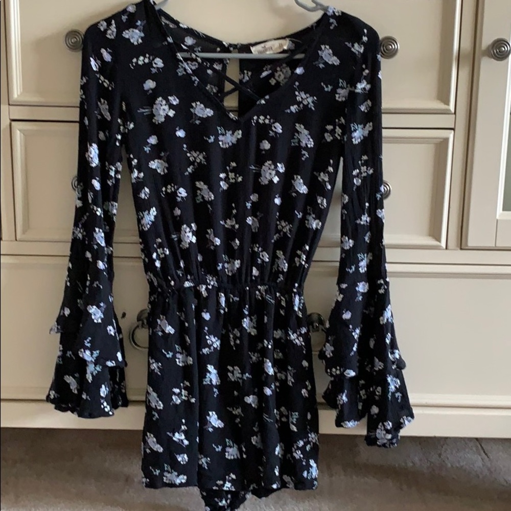 Black long sleeve romper